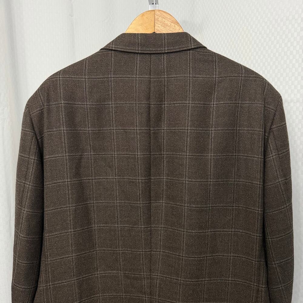 Loro Piana Cashmere Blazer Mens 48 L Brown Windowpane Sport Coat John Nordstrom - Picture 14 of 16